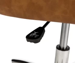 Caramel Brown Faux Leather Tufted Adjustable Office Chair -Deco Haven Shop 810598931 A0 5