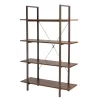 Walnut Modern Open 4-Shelf Bookcase