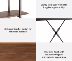 Walnut Modern Open 4-Shelf Bookcase 11 Walnut Modern Open 4-Shelf Bookcase -Deco Haven Shop 810598940 A0 6