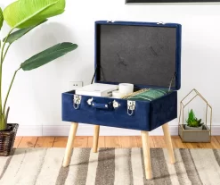 Glitzhome Velvet Suitcase Storage Stool -Deco Haven Shop 810598944 A0 3