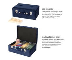 Glitzhome Velvet Suitcase Storage Stool -Deco Haven Shop 810598944 A0 7