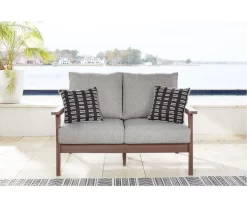 Emmeline Wood Look Cushioned Patio Loveseat 9 Emmeline Wood Look Cushioned Patio Loveseat -Deco Haven Shop 810599349 2