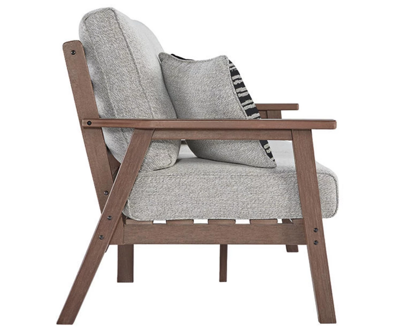 Emmeline Wood Look Cushioned Patio Loveseat 3 Emmeline Wood Look Cushioned Patio Loveseat - Image 3