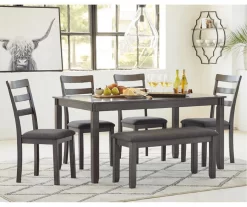 Fairview 6-Piece Dining Set With Bench -Deco Haven Shop 810599355