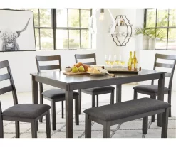 Fairview 6-Piece Dining Set With Bench -Deco Haven Shop 810599355 6