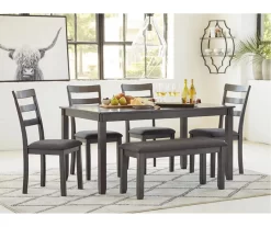 Fairview 6-Piece Dining Set With Bench -Deco Haven Shop 810599355 9