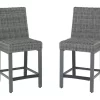 45.1" Palazzo All-Weather Wicker Patio Bar Stools, 2-Pack