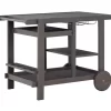 Kailani Gray Rolling Patio Serving Cart