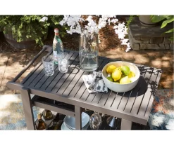 Kailani Gray Rolling Patio Serving Cart -Deco Haven Shop 810599455 7