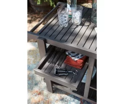 Kailani Gray Rolling Patio Serving Cart -Deco Haven Shop 810599455 8