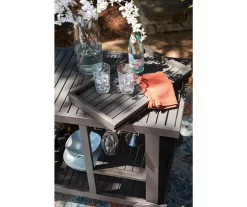 Kailani Gray Rolling Patio Serving Cart -Deco Haven Shop 810599455 9