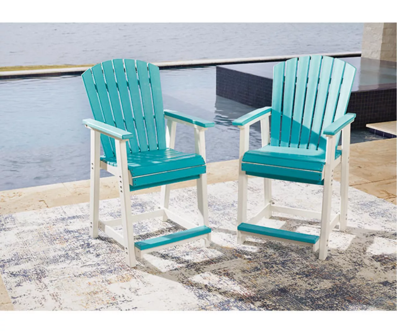 Eisley Wood Look Patio Dining Counter Stools, 2-Pack 7 Eisley Wood Look Patio Dining Counter Stools, 2-Pack - Image 7