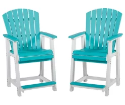 Eisley Wood Look Patio Dining Counter Stools, 2-Pack