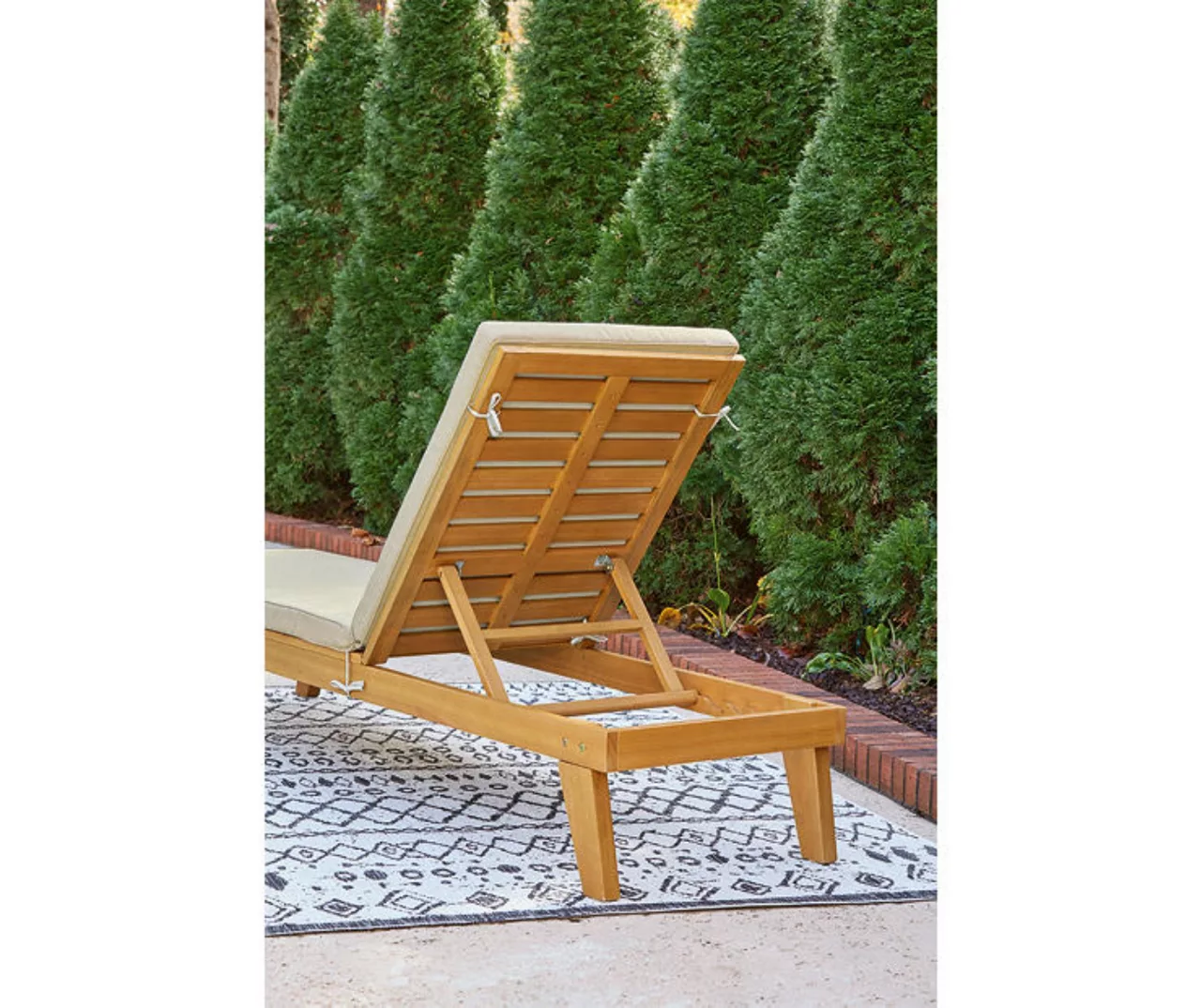 Byron Bay Wood Cushioned Patio Chaise Lounge 9 Byron Bay Wood Cushioned Patio Chaise Lounge - Image 9