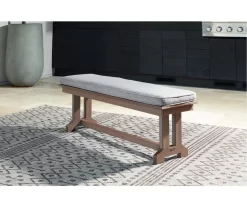 Emmeline Wood Look Cushioned Patio Bench 7 Emmeline Wood Look Cushioned Patio Bench -Deco Haven Shop 810599486 2