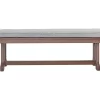 Emmeline Wood Look Cushioned Patio Bench