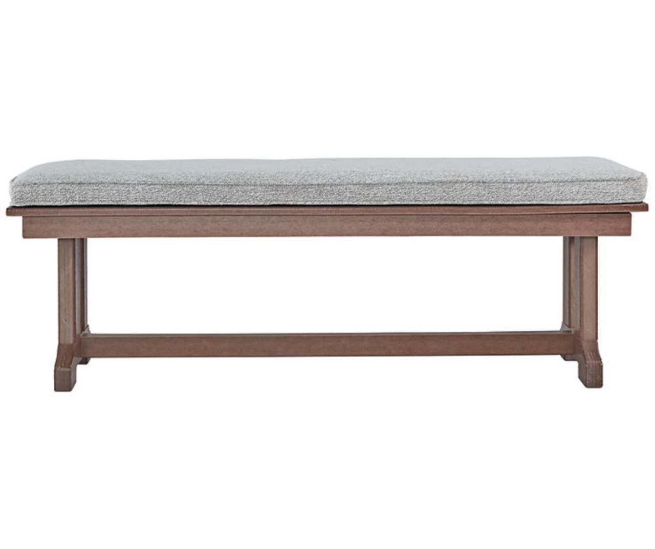 Emmeline Wood Look Cushioned Patio Bench 1 Emmeline Wood Look Cushioned Patio Bench