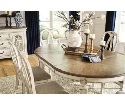 Raelyn Oval Extension Leaf Dining Table -Deco Haven Shop 810599594 7