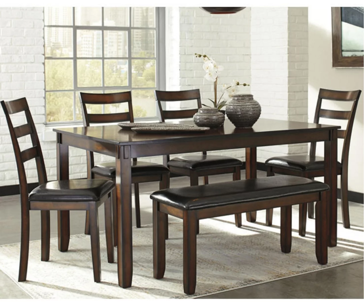 Coviar 6-Piece Dining Set With Bench 2 Coviar 6-Piece Dining Set With Bench - Image 2
