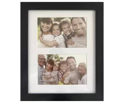Black Linear 2-Photo Picture Frame, (4" X 6")