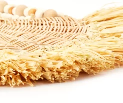 Wild Sedona Raffia & Beads Hanging Wall Fan 7 Wild Sedona Raffia & Beads Hanging Wall Fan -Deco Haven Shop 810601626 A8 4