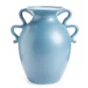 Wild Sedona Blue Squiggle-Handle Ceramic Vase, (11")