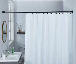 Black Adjustable Shower Rod & Hook Set -Deco Haven Shop 810602166 A0 5