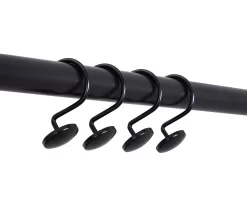 Black Adjustable Shower Rod & Hook Set -Deco Haven Shop 810602166 A4 3