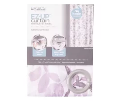 Basics By Zenna Home Watercolor Botanical EZ-Up Fabric Shower Curtain -Deco Haven Shop 810603337 A0 3