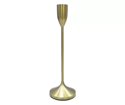 Gold Metal Taper Candle Holder, (12")