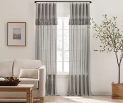 Lucinda Gray Light-Filtering Ring-Top Valance, (63")