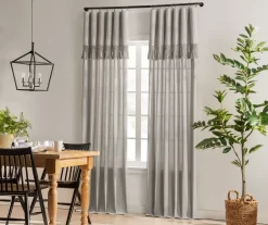 Lucinda Gray Light-Filtering Ring-Top Valance, (84") -Deco Haven Shop 810605636 810605637 810605638 810605639 A8 2 2