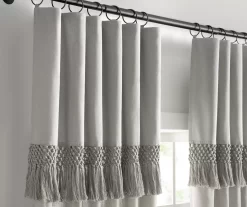 Lucinda Gray Light-Filtering Ring-Top Valance, (63") -Deco Haven Shop 810605636 810605637 810605638 810605639 A8 5 1