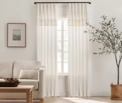 Lucinda Ivory Light-Filtering Ring-Top Valance, (108")