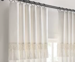 Lucinda Ivory Light-Filtering Ring-Top Valance, (63") -Deco Haven Shop 810605640 810605641 810605642 810605643 A8 5