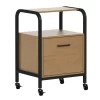 Wood & Metal File Rolling Storage Cart