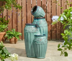 Turquoise Glaze Pot 4-Tier LED Water Fountain -Deco Haven Shop 810607345 A0 3