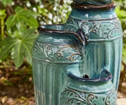 Turquoise Glaze Pot 4-Tier LED Water Fountain -Deco Haven Shop 810607345 A0 6