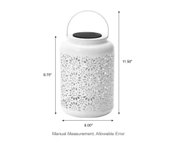 White Flower Cut-Out Metal LED Solar Lantern -Deco Haven Shop 810607500 A0 10