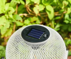 11.5" White Mesh Metal LED Solar Lanterns, 2-Pack -Deco Haven Shop 810607501 A0 5