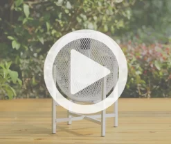 11.5" White Mesh Metal LED Solar Lanterns, 2-Pack -Deco Haven Shop 810607501 V0