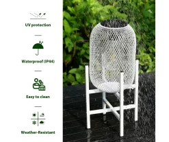 14.2" White Mesh Metal LED Solar Lanterns, 2-Pack 21 14.2" White Mesh Metal LED Solar Lanterns, 2-Pack -Deco Haven Shop 810607503 A0 10