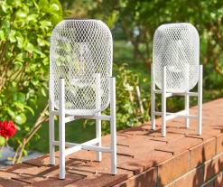 14.2" White Mesh Metal LED Solar Lanterns, 2-Pack 15 14.2" White Mesh Metal LED Solar Lanterns, 2-Pack -Deco Haven Shop 810607503 A0 4