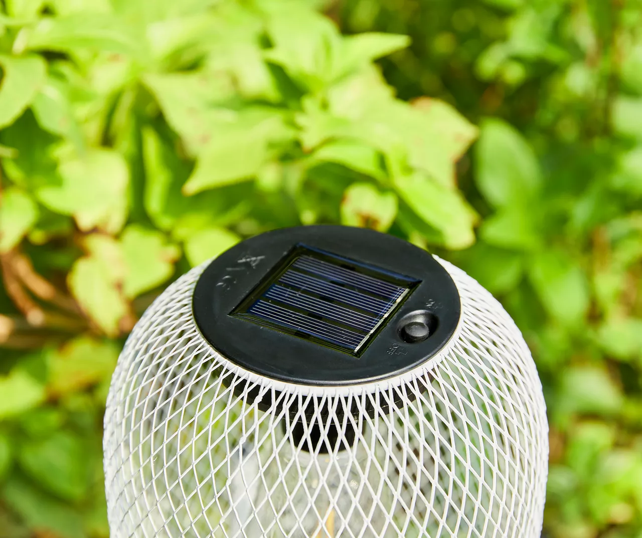 14.2" White Mesh Metal LED Solar Lanterns, 2-Pack 6 14.2" White Mesh Metal LED Solar Lanterns, 2-Pack - Image 6