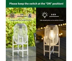 14.2" White Mesh Metal LED Solar Lanterns, 2-Pack 20 14.2" White Mesh Metal LED Solar Lanterns, 2-Pack -Deco Haven Shop 810607503 A0 9