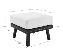 Marcy White Metal Cushioned Patio Ottoman -Deco Haven Shop 810607956 A8 4