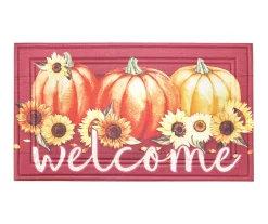 Autumn Air "Welcome" Red Sunflower Crumb Rubber Doormat