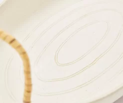 13.5" Artisan Ceramic Decorative Tray With Braided Handles -Deco Haven Shop 810609480 A4 1