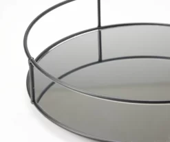Black Mirrored Round Tray -Deco Haven Shop 810609566 A8 1