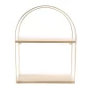 Gold Arch Metal & Wood 2-Tier Wall Shelf
